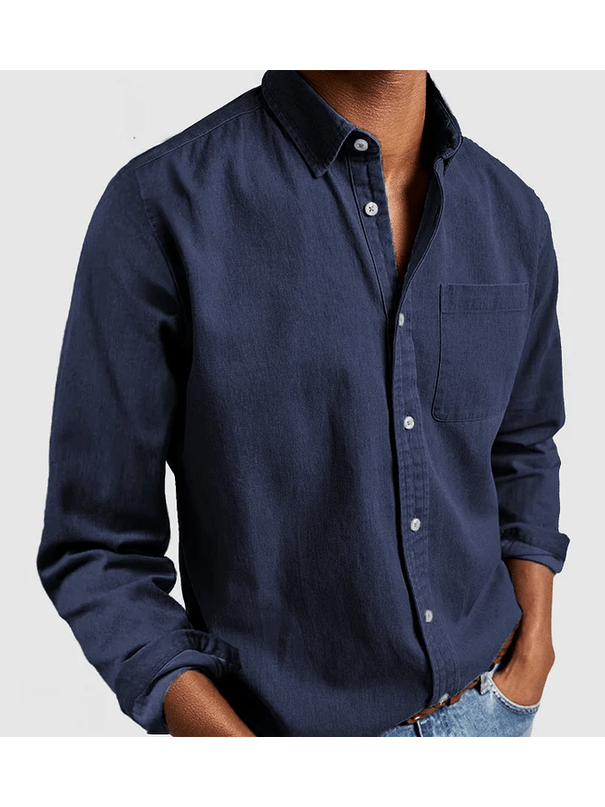 Classic Linen Shirt | Men's Long Sleeve Shirt with Breathable Fabric | Versatile Summer Style for Comfort 0
