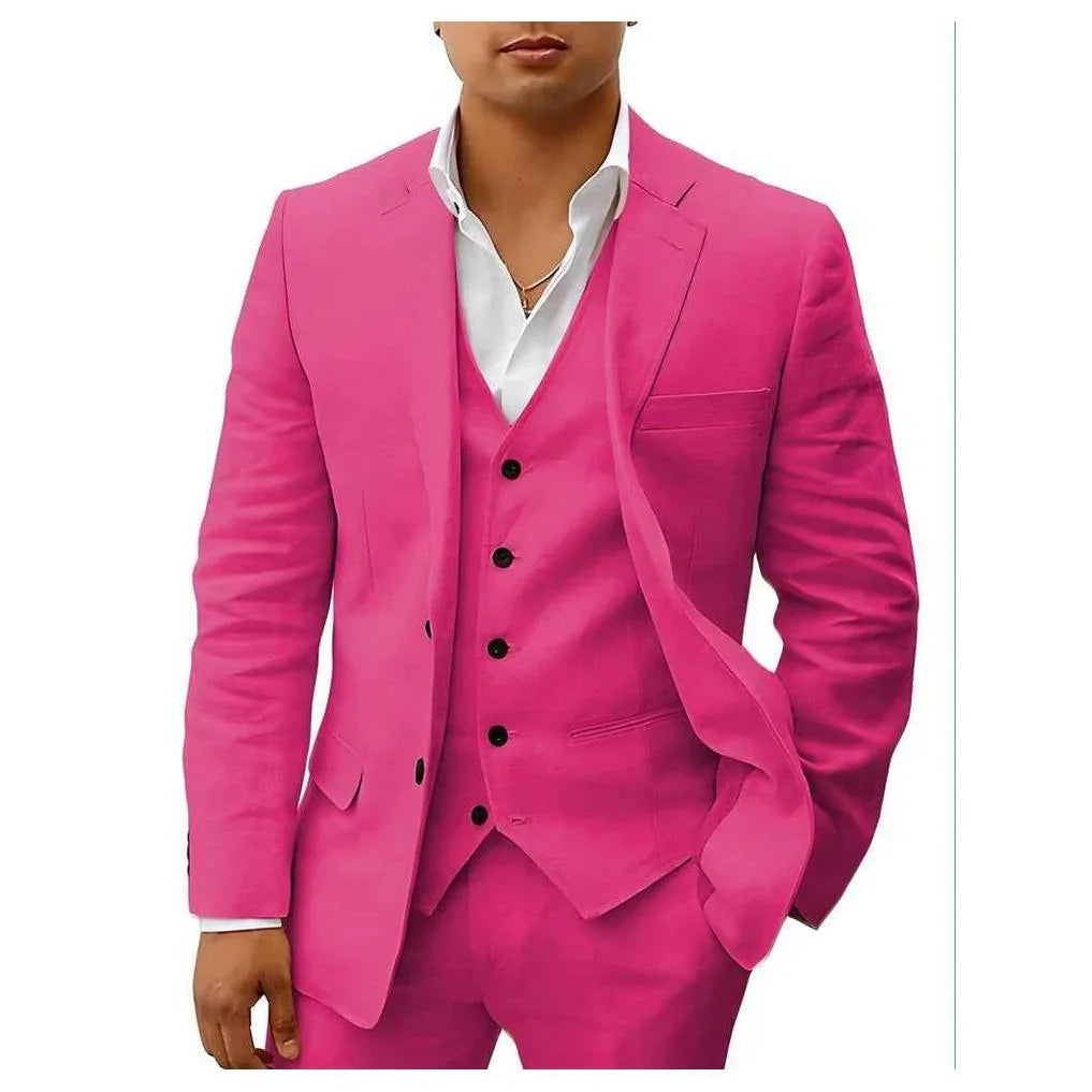 Elegant Linen Wedding Suit | Breathable Two-Piece Design for Groom's Summer Celebrations 10