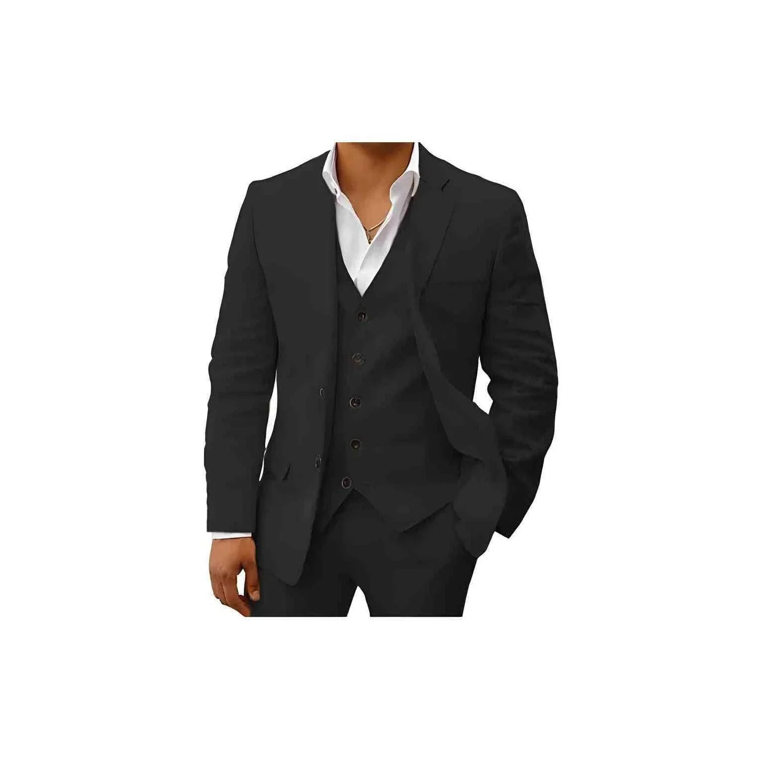 Elegant Linen Wedding Suit | Breathable Two-Piece Design for Groom's Summer Celebrations 12