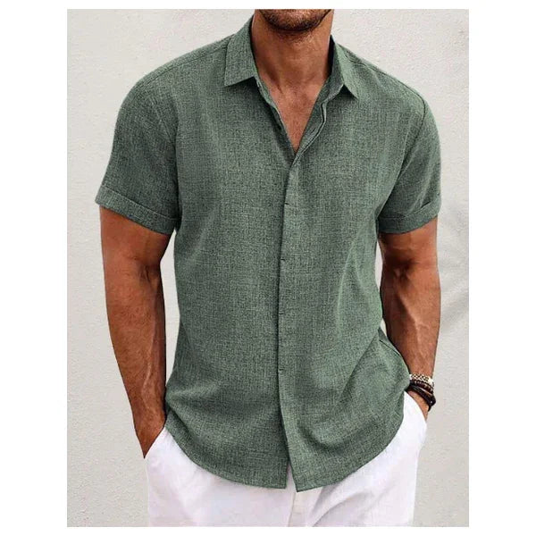Linen Collection | Men's Shirt with Short Sleeves & Modern Fit | Stylish Casual Wear for Summer Days 3