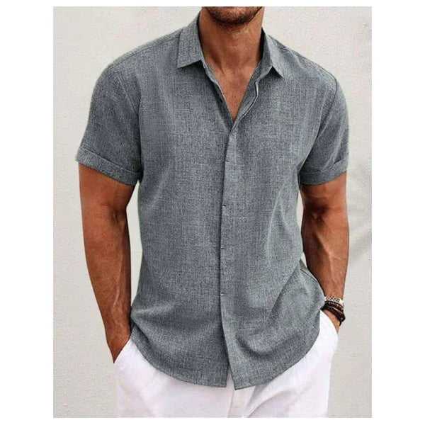 Linen Collection | Men's Shirt with Short Sleeves & Modern Fit | Stylish Casual Wear for Summer Days 5
