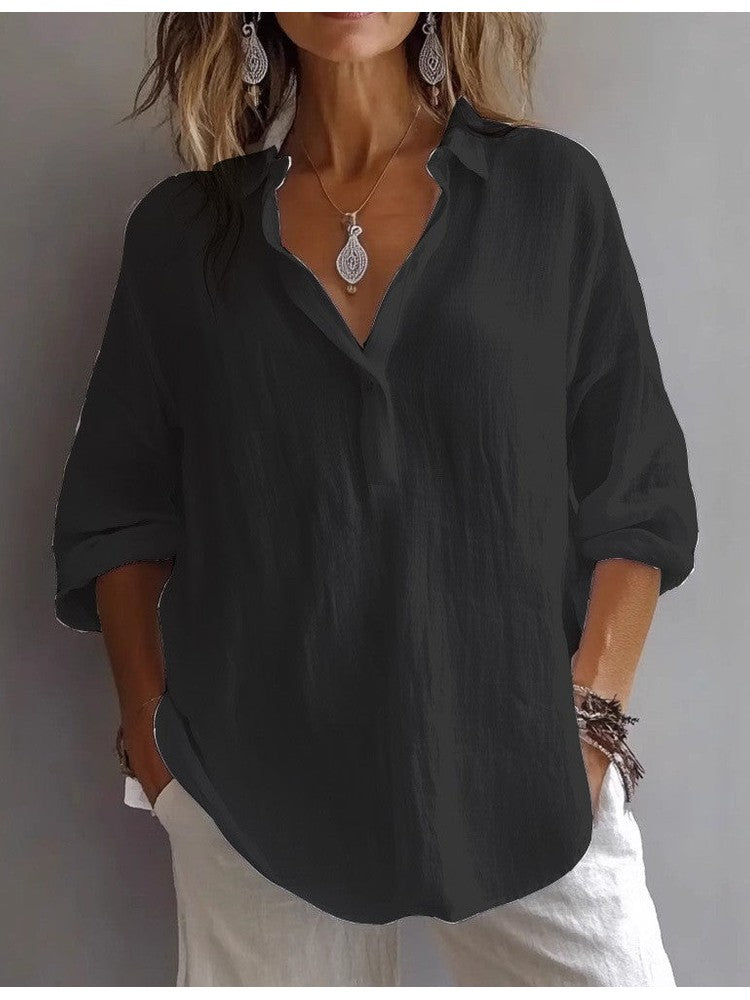 Women's Lightweight Linen Shirt | Casual Summer Blouse with Loose Sleeves 7