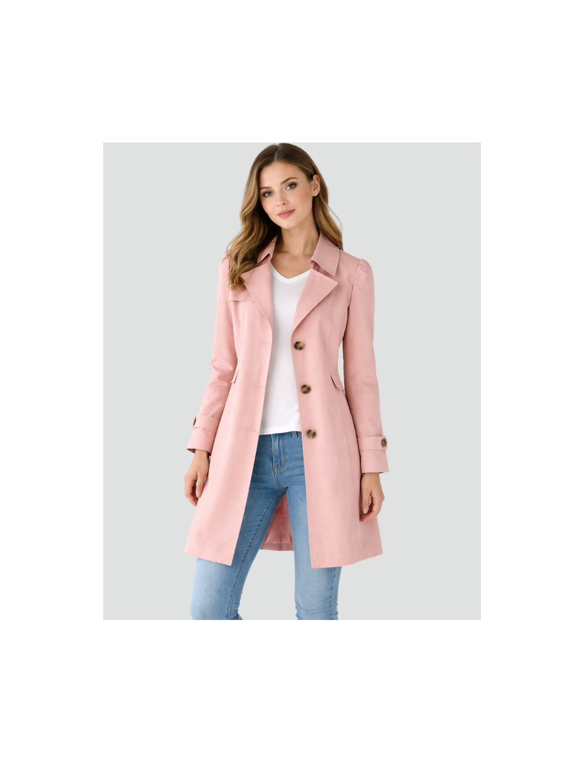 Women's Lightweight Trench Coat | Elegant Tailored Fit Notched Collar Jacket 5