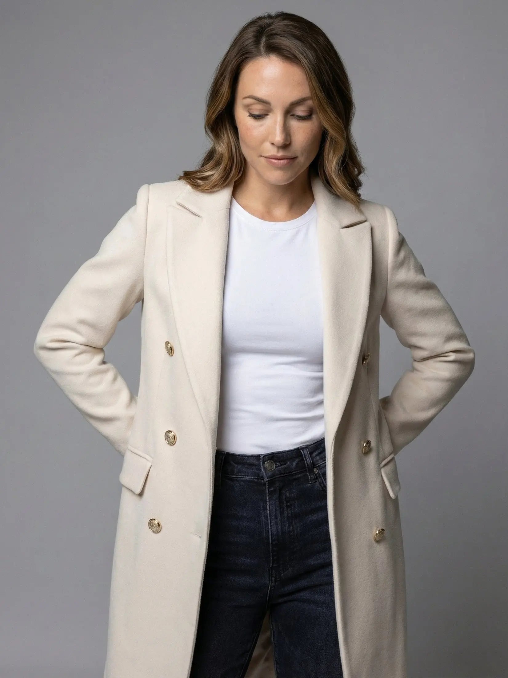 Women's Polyester Double-Breasted Jacket | Stylish Warm Winter Coat 3