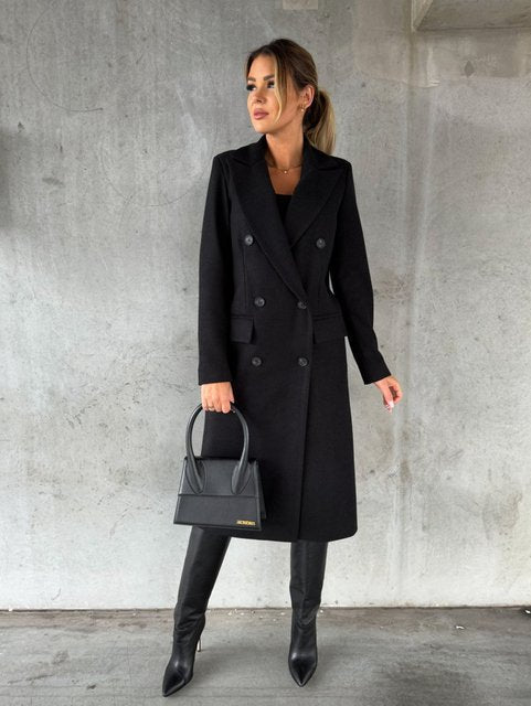 Women's Polyester Double-Breasted Jacket | Stylish Warm Winter Coat 7