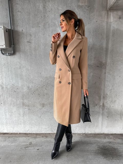 Women's Polyester Double-Breasted Jacket | Stylish Warm Winter Coat 8