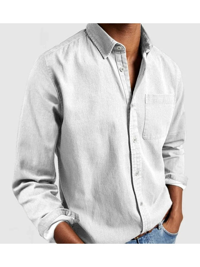 Classic Linen Shirt | Men's Long Sleeve Shirt with Breathable Fabric | Versatile Summer Style for Comfort 12