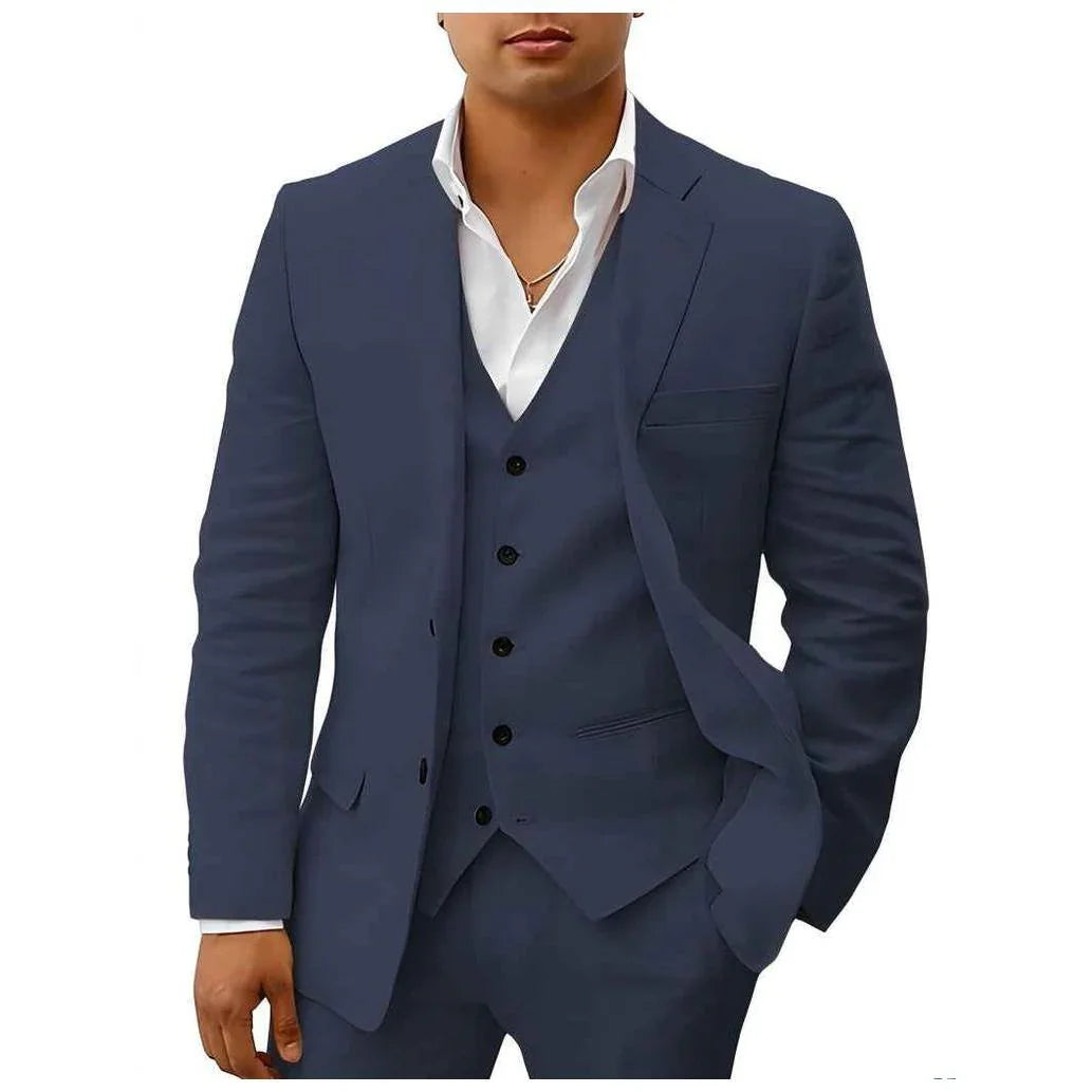 Elegant Linen Wedding Suit | Breathable Two-Piece Design for Groom's Summer Celebrations 3
