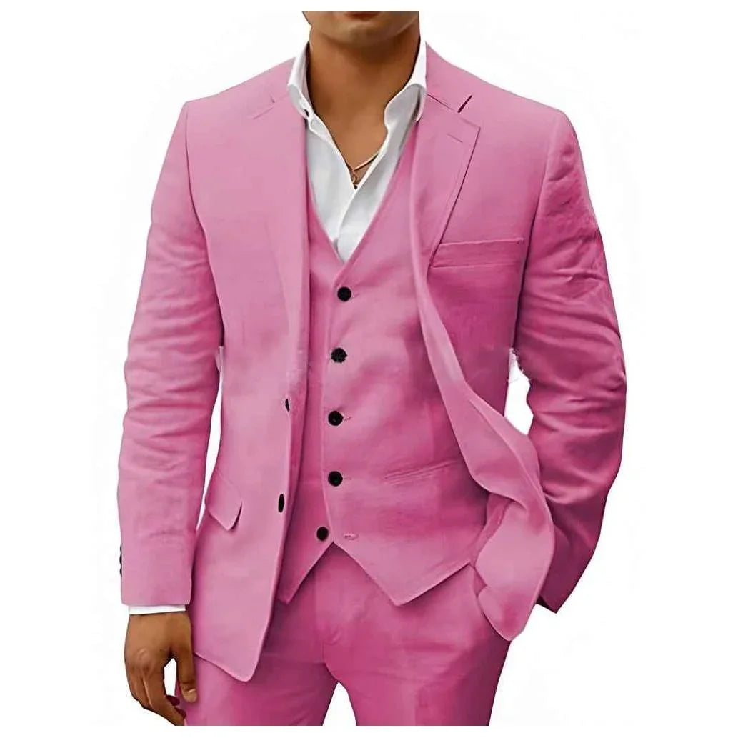 Elegant Linen Wedding Suit | Breathable Two-Piece Design for Groom's Summer Celebrations 5