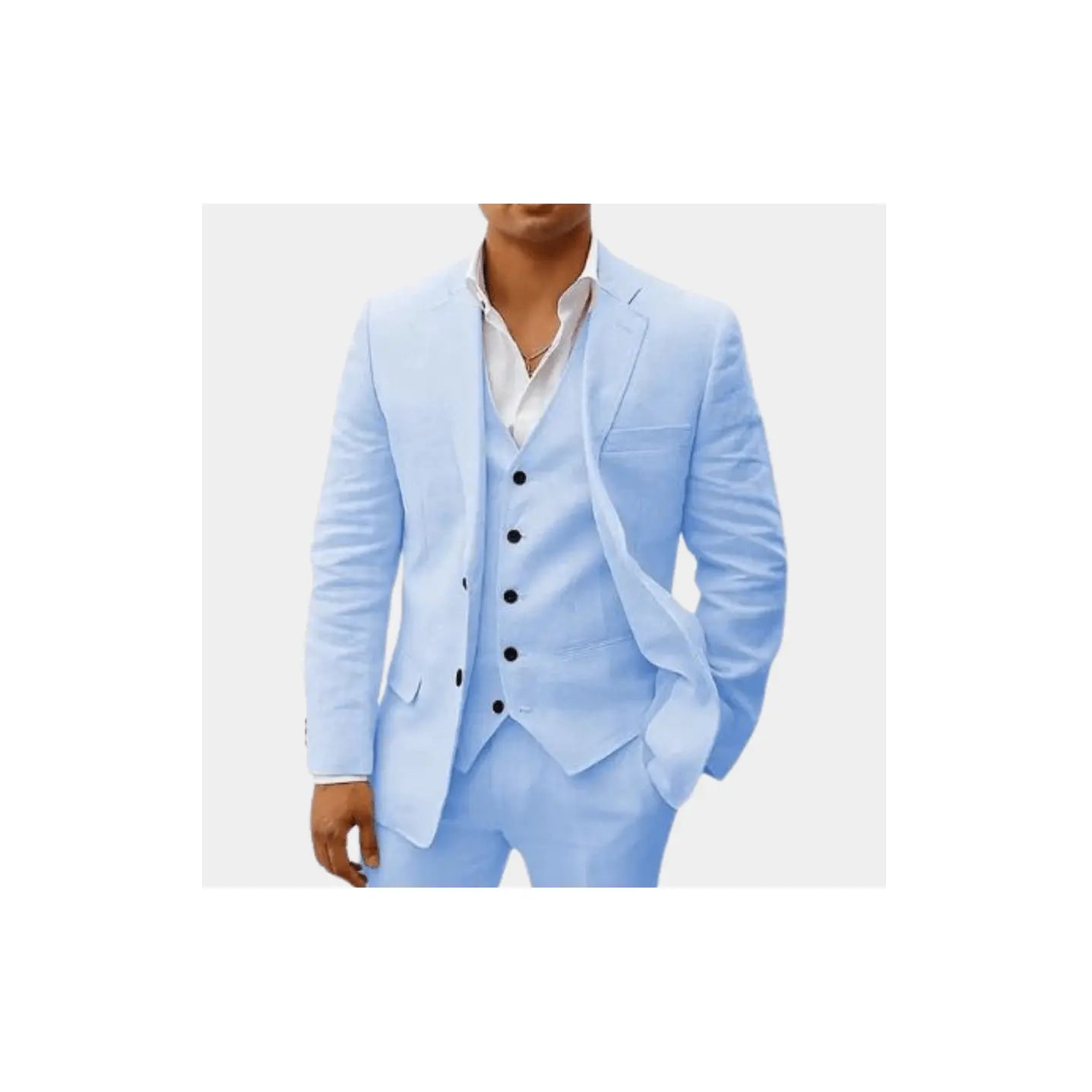 Elegant Linen Wedding Suit | Breathable Two-Piece Design for Groom's Summer Celebrations 7