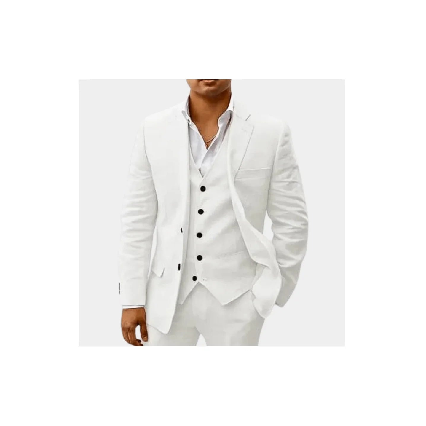 Elegant Linen Wedding Suit | Breathable Two-Piece Design for Groom's Summer Celebrations 8