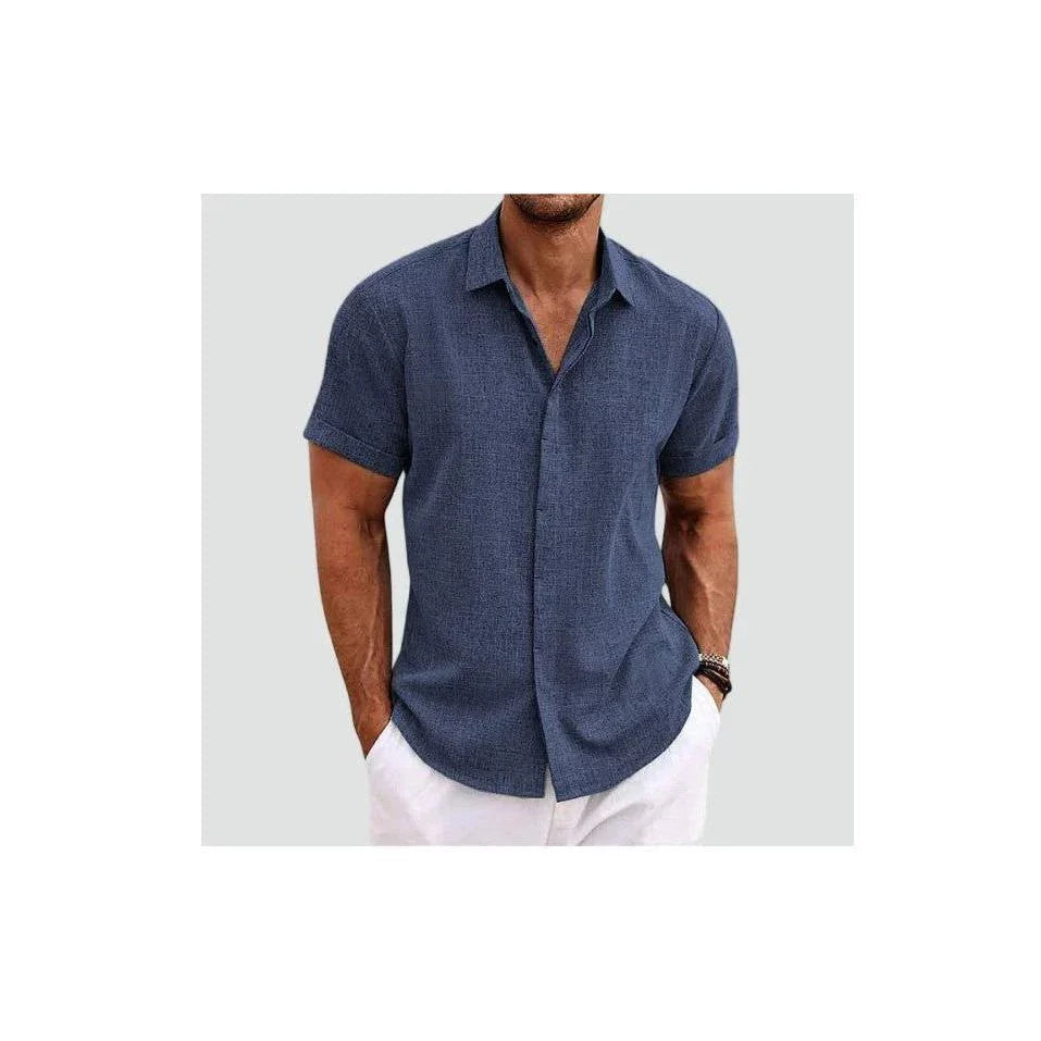 Linen Collection | Men's Shirt with Short Sleeves & Modern Fit | Stylish Casual Wear for Summer Days 1