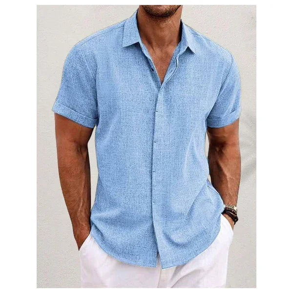 Linen Collection | Men's Shirt with Short Sleeves & Modern Fit | Stylish Casual Wear for Summer Days 4