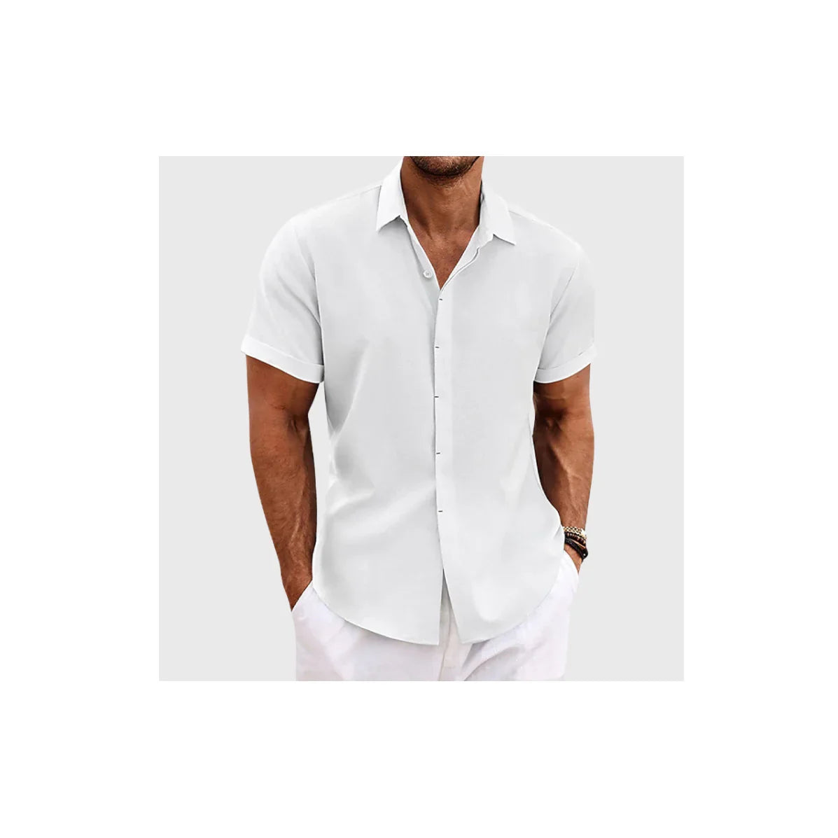 Linen Collection | Men's Shirt with Short Sleeves & Modern Fit | Stylish Casual Wear for Summer Days 6