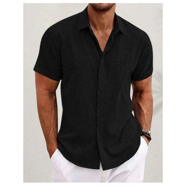 Linen Collection | Men's Shirt with Short Sleeves & Modern Fit | Stylish Casual Wear for Summer Days 7