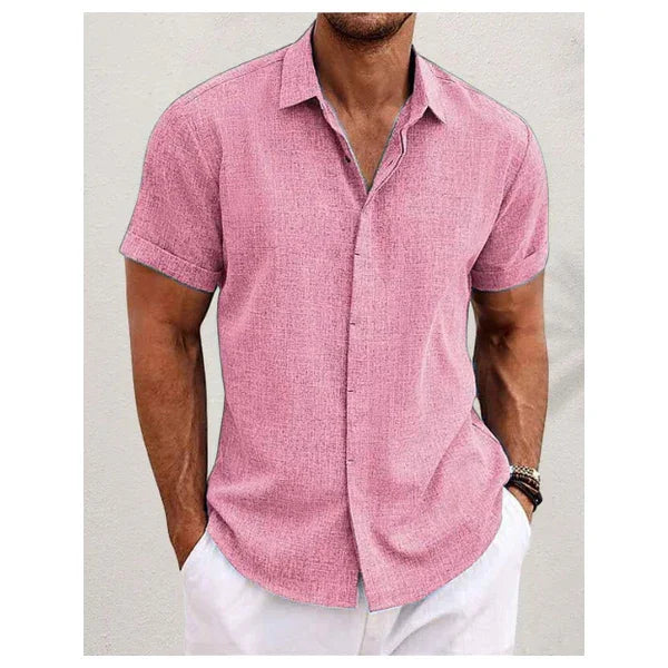 Linen Collection | Men's Shirt with Short Sleeves & Modern Fit | Stylish Casual Wear for Summer Days 8