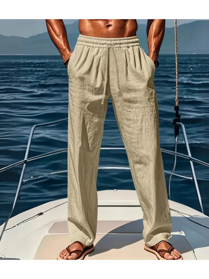 Men's Breathable Linen Pants | Wide-Leg Summer Trousers | Lightweight Comfortable Fit 2