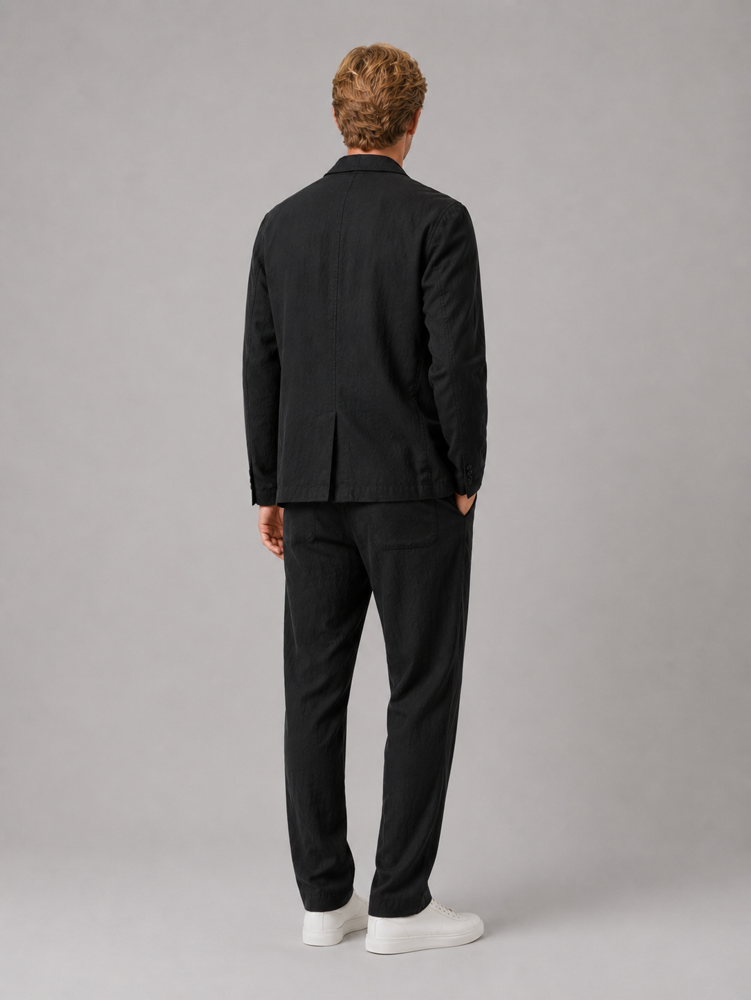 Men's Cotton-Linen Blend Summer Suit | Relaxed Lightweight Blazer and Drawstring Trousers 4