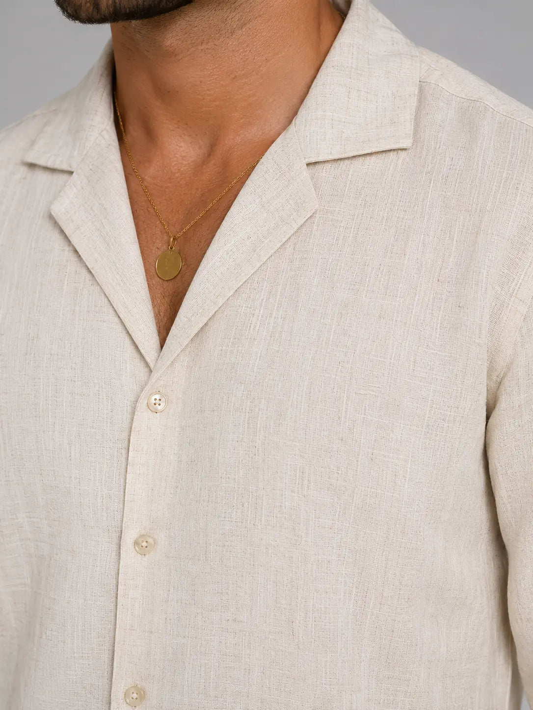 Men's Lightweight Linen-Blend Shirt and Trousers Set | Relaxed Tailored Fit Summer Outfit 1