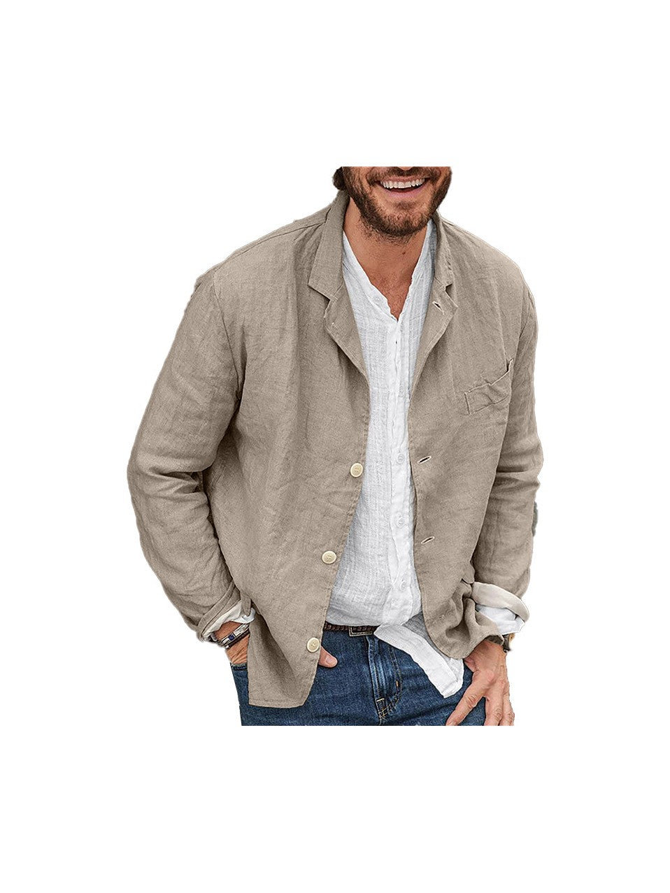 Men's Lightweight Linen Blazer | Casual Breathable Summer Jacket 1