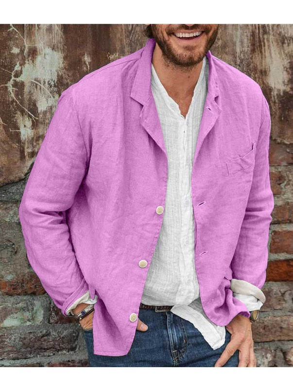 Men's Lightweight Linen Blazer | Casual Breathable Summer Jacket 5
