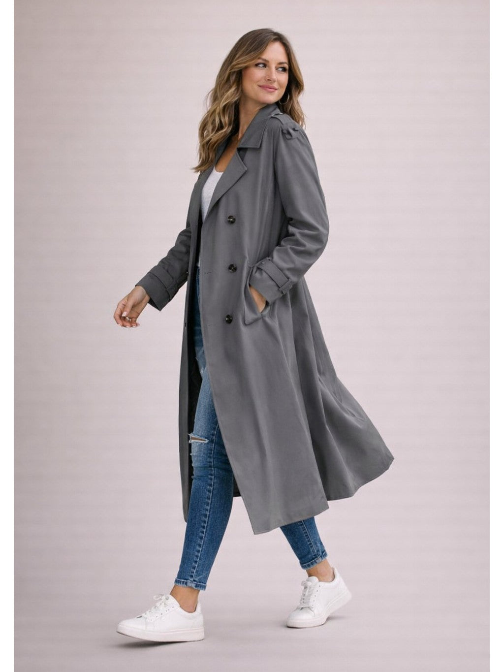 Women's Classic Cotton Trench Coat | Elegant Double-Breasted Design for All Seasons 7