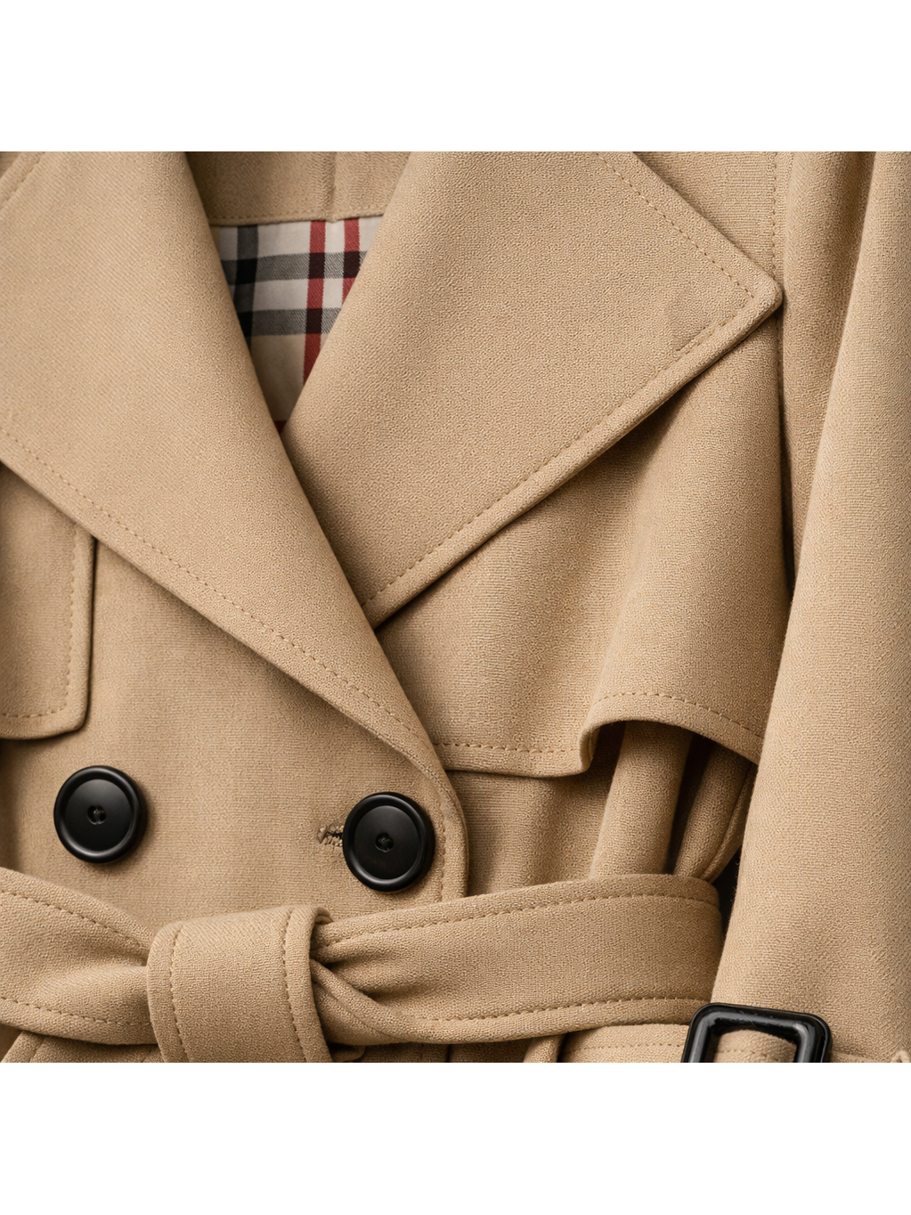Women's Cotton Blend Trench Coat | Elegant Tailored Long Fit for Transitional Weather 2