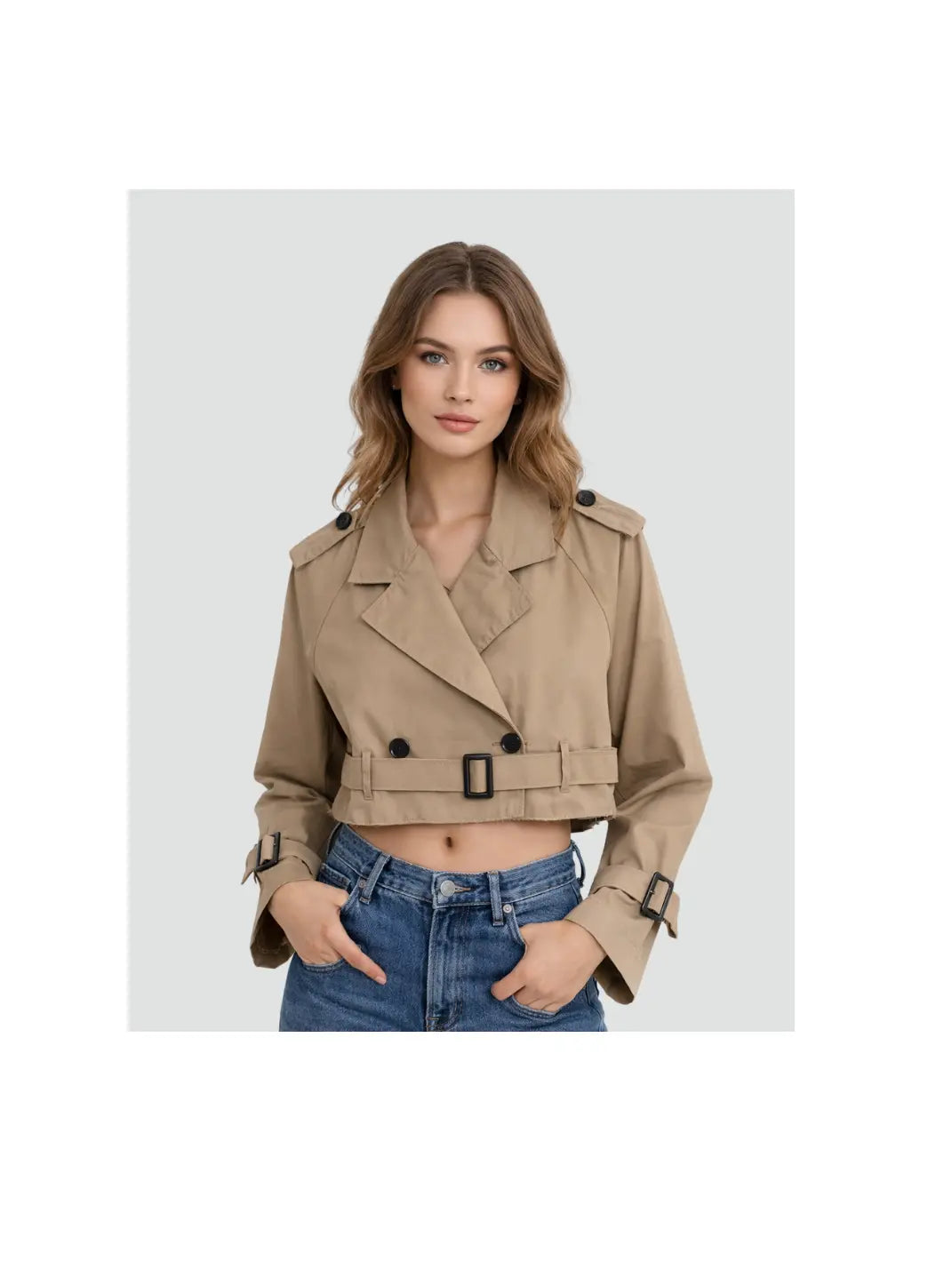 Women's Cotton Trench Coat | Stylish Short Fit Elegant Outerwear 1