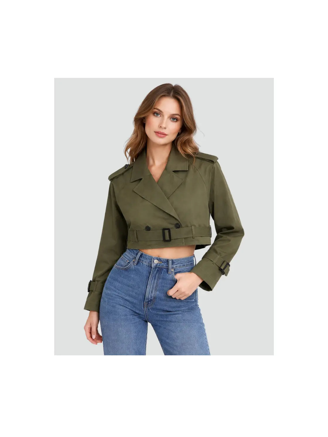 Women's Cotton Trench Coat | Stylish Short Fit Elegant Outerwear 3