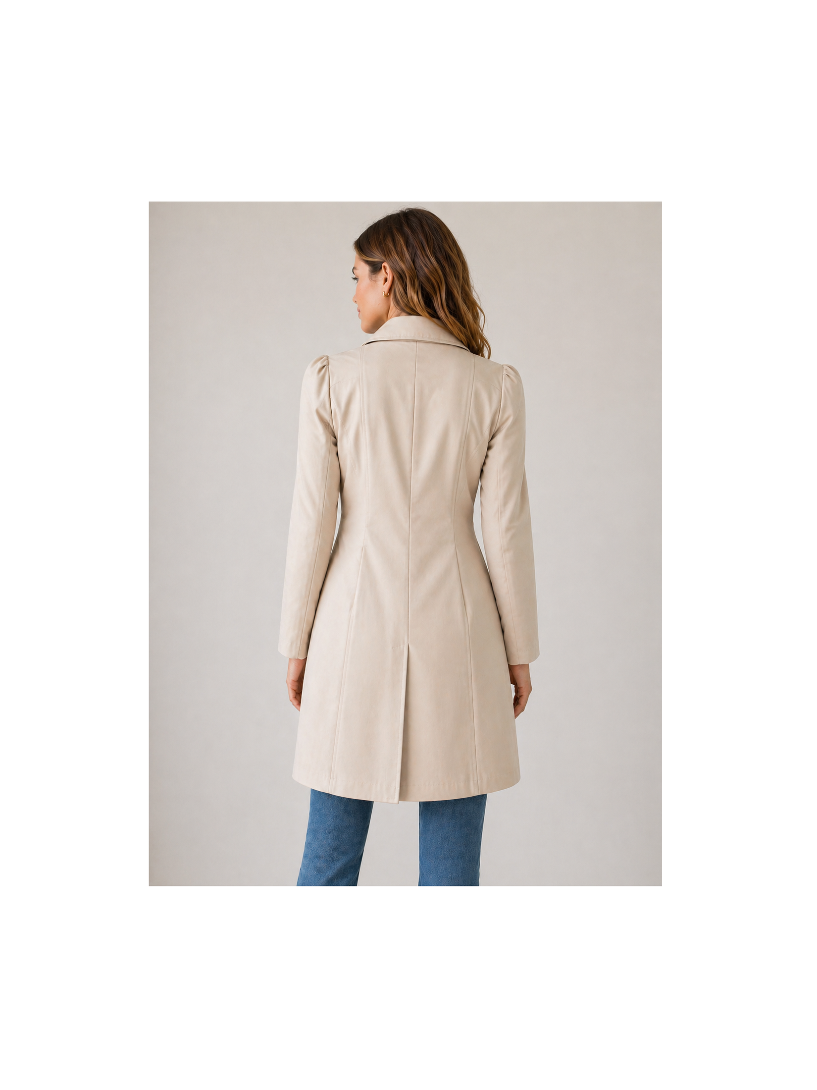 Women's Lightweight Cotton Blend Trench Coat | Elegant Short Buttoned Outerwear 1