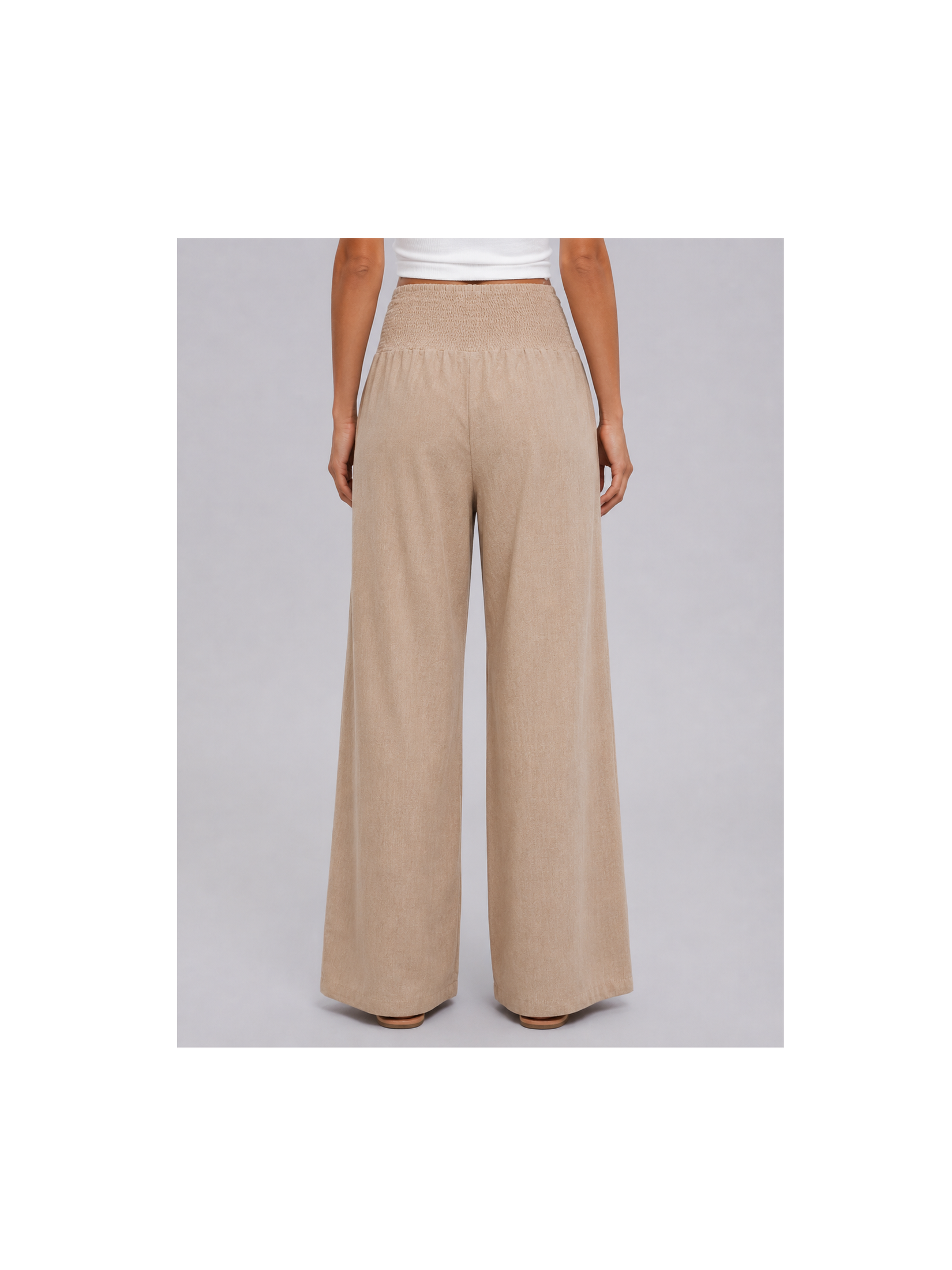 Women's Lightweight Linen Blend Trousers | Elegant High-Waist Wide Leg Summer Pants 5