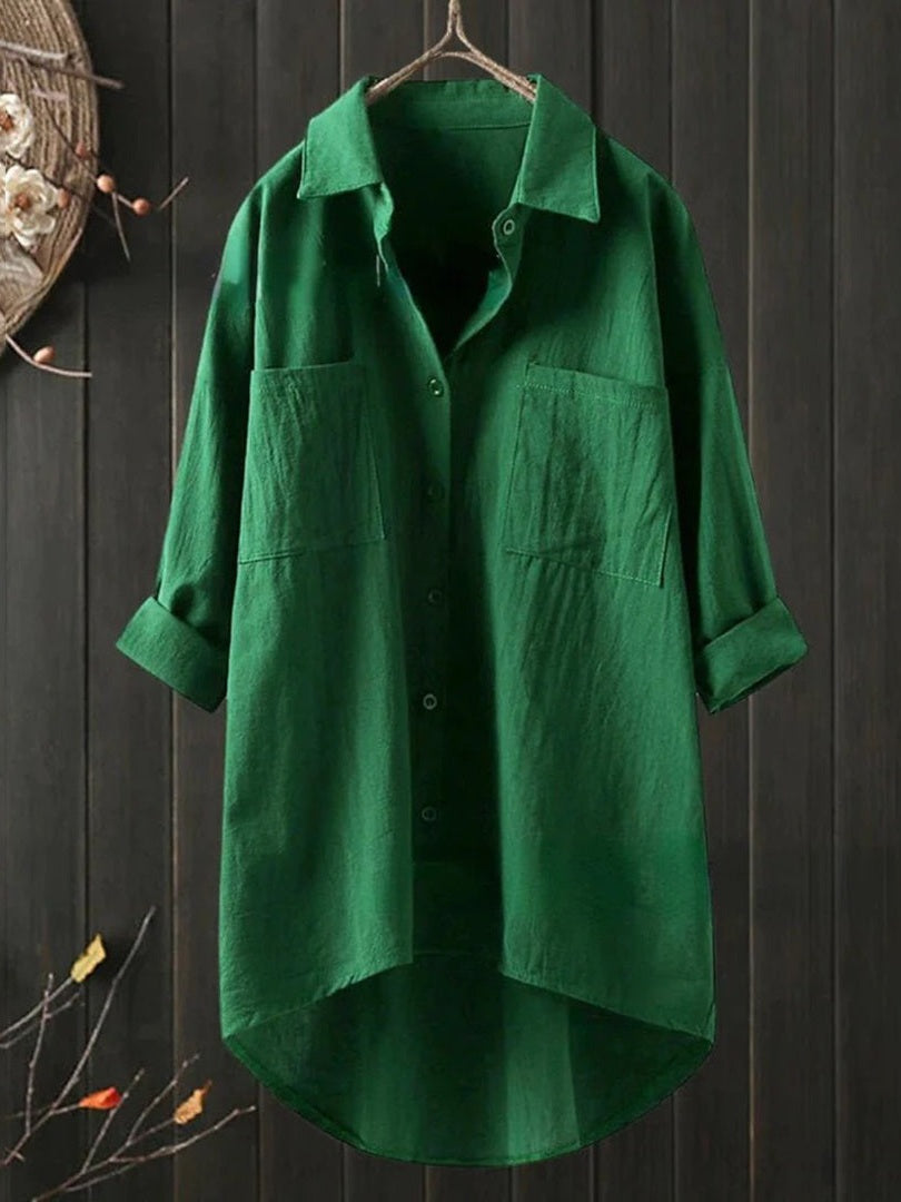 Women's Lightweight Linen Shirt | Relaxed Fit Long Sleeve Blouse for Summer 4