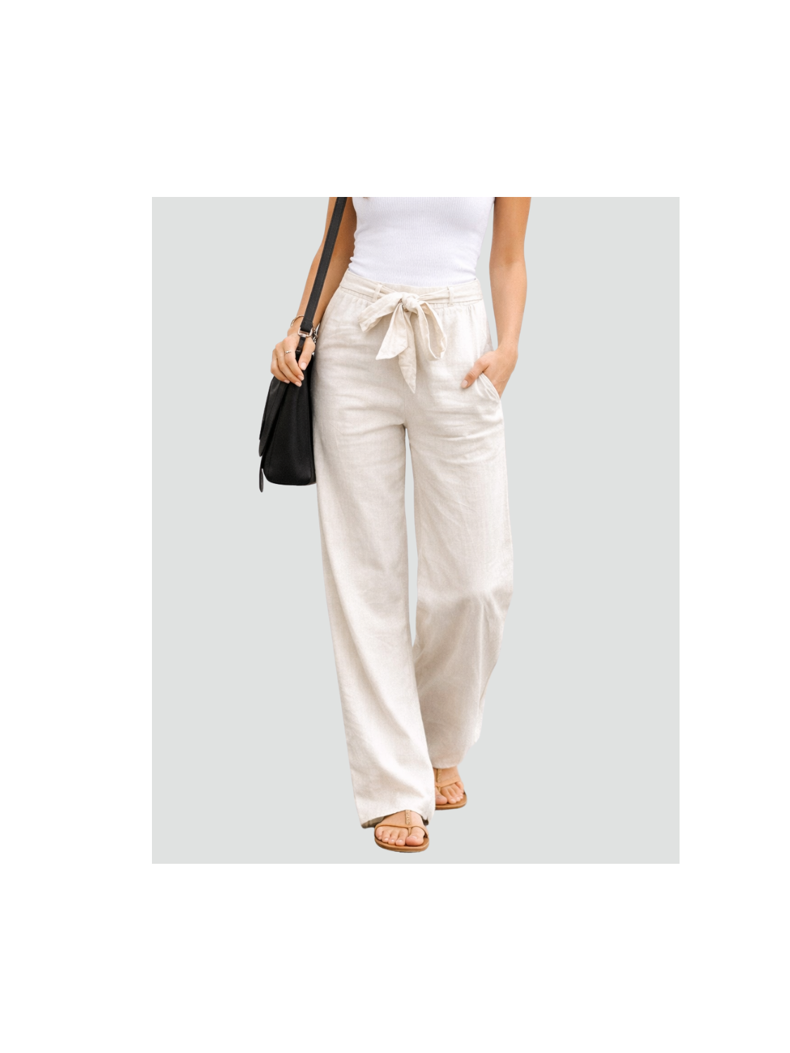 Women's Lightweight Linen Wide Leg Pants | Comfortable Summer Trousers 3
