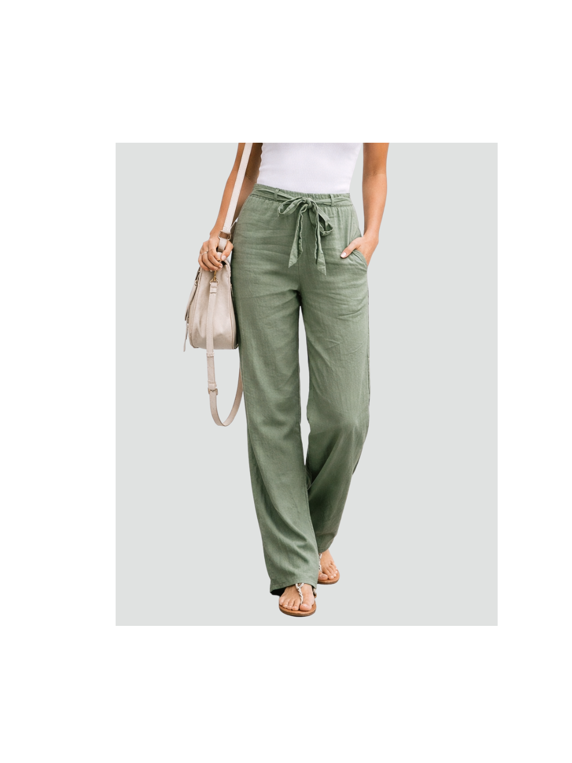 Women's Lightweight Linen Wide Leg Pants | Comfortable Summer Trousers 4