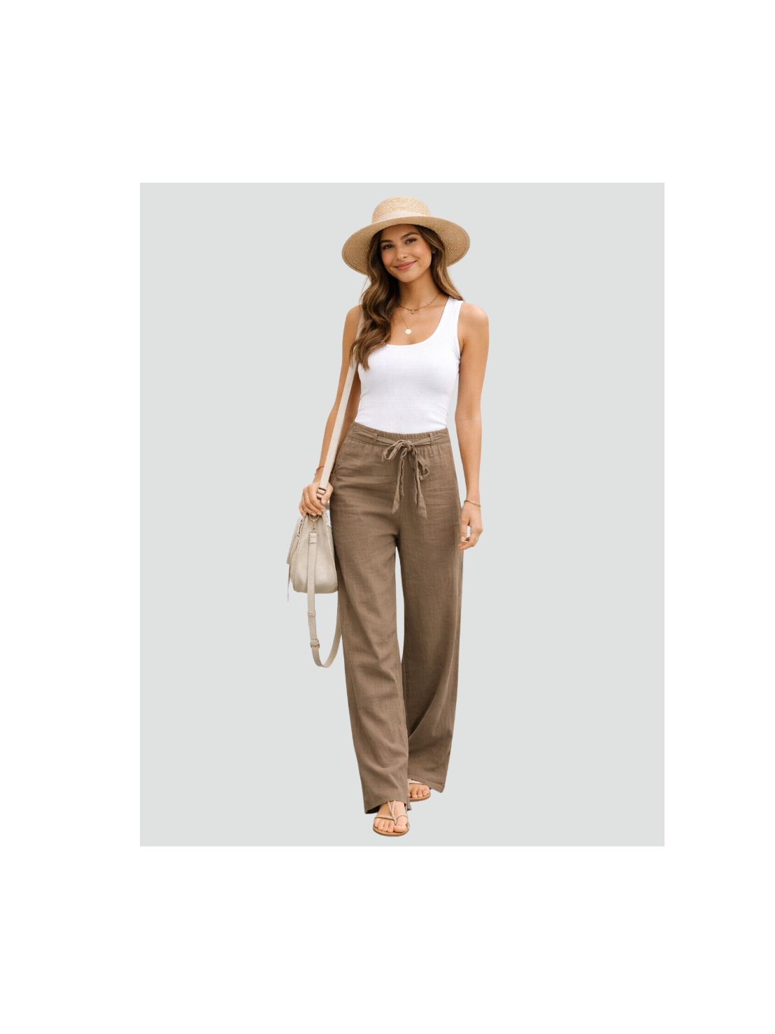 Women's Lightweight Linen Wide Leg Pants | Comfortable Summer Trousers 5