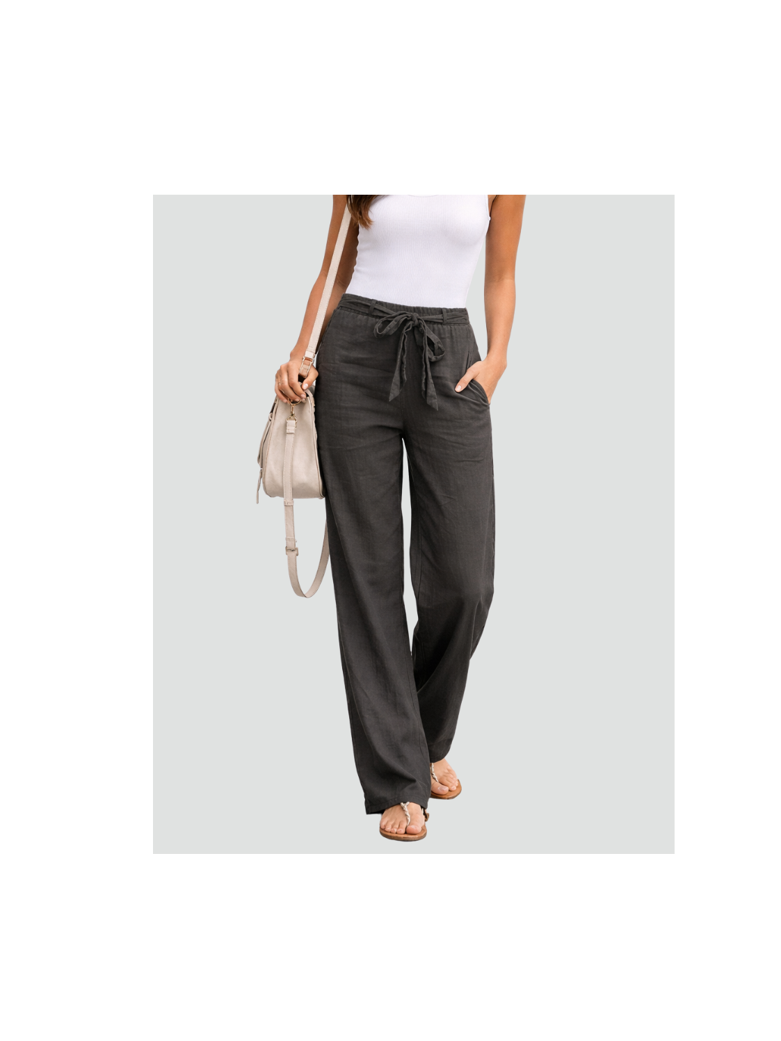 Women's Lightweight Linen Wide Leg Pants | Comfortable Summer Trousers 6