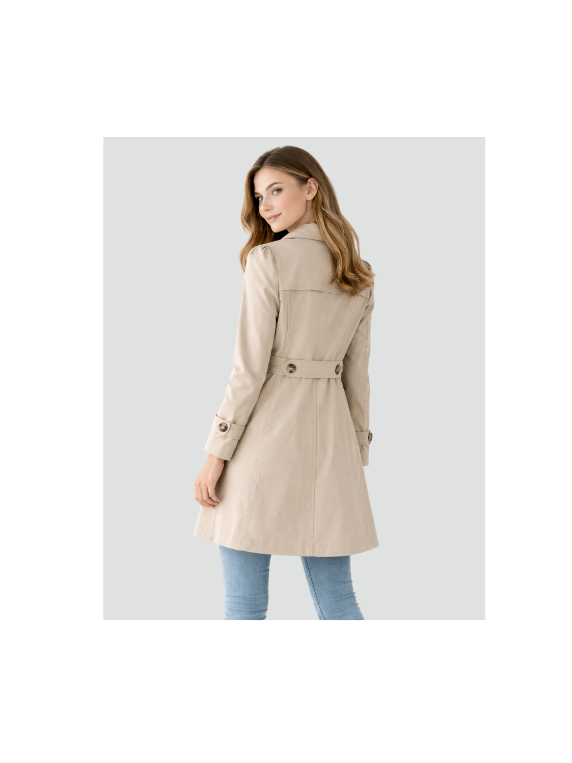 Women's Lightweight Trench Coat | Elegant Tailored Fit Notched Collar Jacket 2