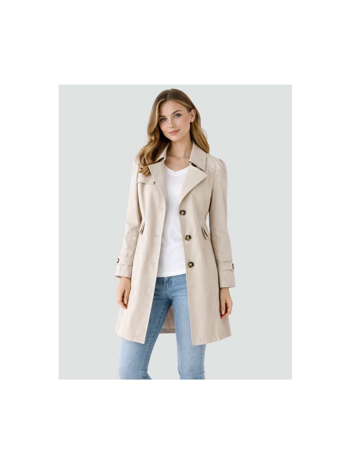 Women's Lightweight Trench Coat | Elegant Tailored Fit Notched Collar Jacket 4