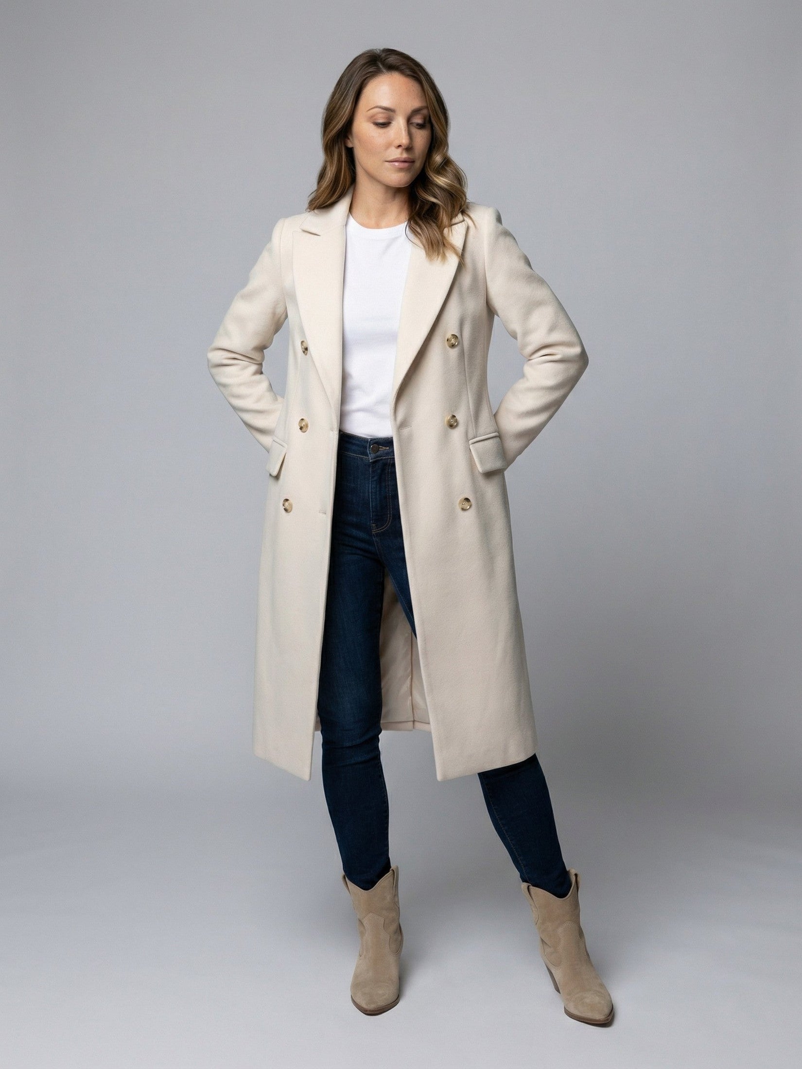 Women's Polyester Double-Breasted Jacket | Stylish Warm Winter Coat 1